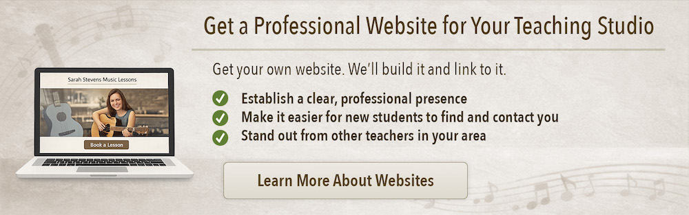 get a professional website for your teaching studio - learn more